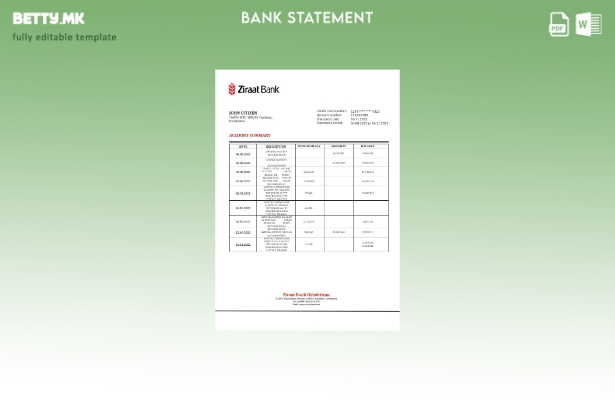 Модерен стил Узбекистан Зираат шаблон за извод од банка